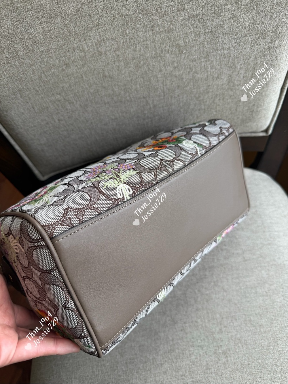 NWT!COACH Rowan Satchel Bag In Signature Jacquard With Floral Embroidery(CDZ01) - Picture 5 of 16